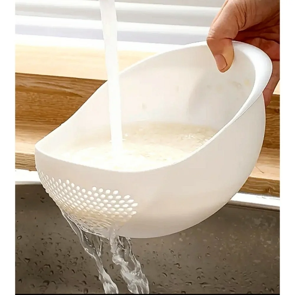 Kitchen Tool White Rice Strainer Plastic Drain Basket Household Colander New Lot